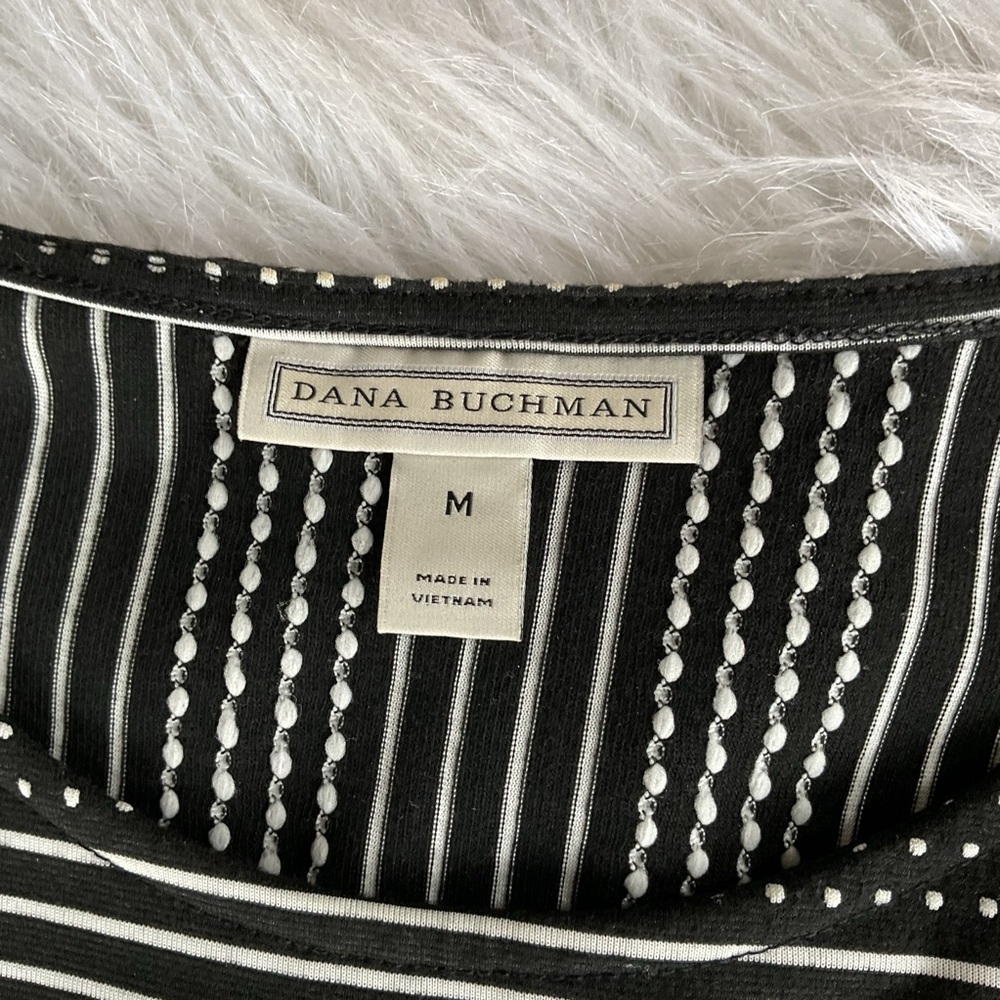 dana Bachman Blouse Top Black Polka Dot Preppy Business Academia consign Medium - Picture 3 of 5